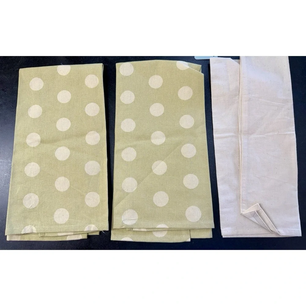 Baseball Kitchen Tea Towels Lot 3 Tomato Green Pepper Embroidered Cotton NOS